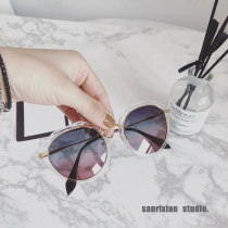 Star Net red same polarized sunsun glasses 2020 gradient pink big face round anti ultraviolet sunglasses female ins