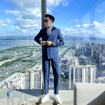 (DAIO ETHAN) British mens collar solid color double-breasted suit suit suit suit gentleman temperament big-name suit