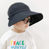 Childrens sunscreen hat Big brim empty top visor Boy summer thin section boy fisherman hat sun hat 2021