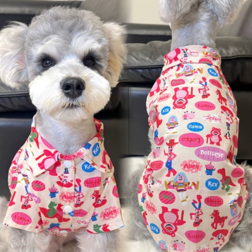 Шнурок-держатель, летняя тонкая розовая рубашка, с медвежатами