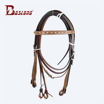 Western cowboy reins riding Ruby horse bridle reins horse cowhide imported wild riding BCL336112