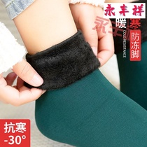 (Men and women wear)socks womens autumn and Winter Korean version of the long tube floor snow socks plus velvet thickened warm socks men