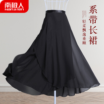 Dance skirt summer thin lace-up chiffon long dress adult women one-piece dance dress ballet uniform