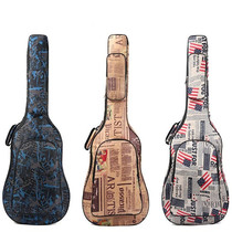 Black Oxford guitar 40 inch 41 double straps 10mm thick color printing sponge bag rainproof Universal Backpack Bag