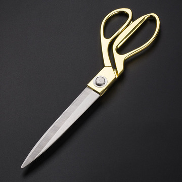 土豪金 不锈钢裁缝剪刀 服装剪刀 烧烤剪 可调铆钉皮革剪刀10英寸