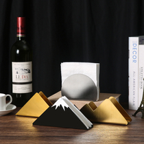 Customized stainless steel all copper triangle tissue holder napkin holder table vertical simple hotel Western restaurant tissue holder