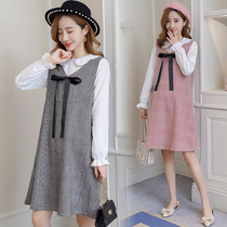 Anti-radiation maternity clothes wear belly sling autumn long sleeve two-piece radiation dress at work