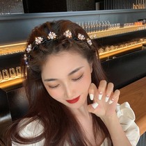 2021 new net red pearl braided hair hoop summer face wash pressure hair headband broken hair artifact hair hair headdress woman