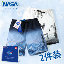 NASA Ice Wire Dry Shorts Men 2023 New thin summer tide brand wear five - pants casual beach pants