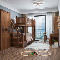 Parallel upper and lower beds same width bed bunk bed high and low bed upper and lower beds for adults two layers of children's beds all solid wood mother and child beds
