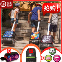 Spain Roller trolley school bag big wheel boys and girls primary school students travel bag Boys and girls children climbing luggage bag