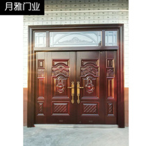 Zinc alloy villa door Double open door tempered Chinese home country door door to rural door door door