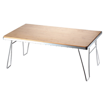 campingmoon Coleman outdoor self-driving rack picnic folding table stainless steel bamboo wood barbecue table