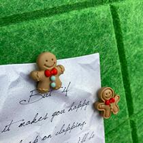 2 gingerbread man pin cute I-shaped nail felt Board nail Cork nail photo Special Nail Box Press nail
