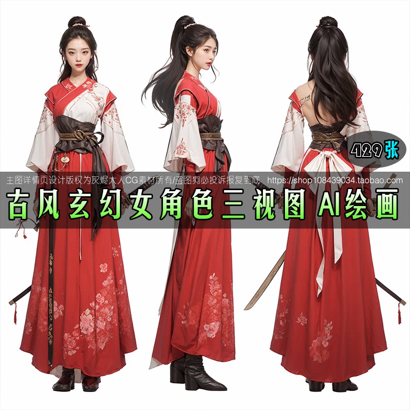 古风玄幻武侠女主角AI绘画神器,1元打造国风侠女_ai游戏_淘宝游戏网