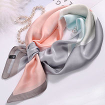 Silk towels small long strips of women 100 hitch suit slim narrow spring summer square towels with thin foreign air fashion scarves South Korean scarves