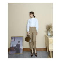 Alvan moose Western pants elegant and slim 100 lap high waist anti creamy spring summer New pant classic pants type too good looking pure color