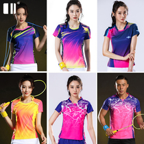 Single and double badminton suits Mens and womens quick-drying short-sleeved T-shirts Table tennis tops Tennis suits Sports ball suits Volleyball suits