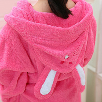 Childrens bathrobe pure cotton absorption speed dry cap bathroom towel swimming bathsuit thickness cloak boy girl