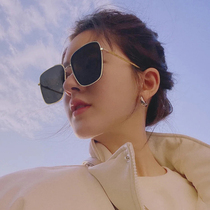 Big frame sunglasses female summer seaside big face thin ins Net Red Square retro sunglasses female 2021 New