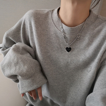 Sweater accessories necklace simple chain Black long 2021 chain female pendant trend new love year collarbone hip hop