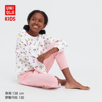 Childrens Clothing Girls AIRism High Stretch Casual Suit (Long Sleeves Pajamas Air Conditioning Suit) 444203UNIQLO