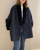 Big fruit store brand designer ~ Limited edition ~ Avant-garde fashion~Fur one-piece~dyed sheepskin coat