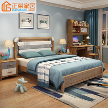 Solid wood childrens bed single bed boy bed girl princess bed small bed childrens room furniture combination set