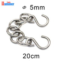 Car dent repair tools Paint-free pit hook accessories Stainless steel s hook hanging chain Nylon belt white rod