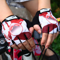 Breathable shockproof short finger gloves Bicycle half finger riding gloves Mens and womens riding equipment gloves