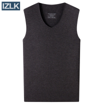 Winter seamless warm vest for young men close-fitting plus velvet thick sleeveless V-neck waistcoat large size tight-fitting bottoming shirt