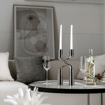 KisKim Nordic minimalist creative stainless steel luxury Candlestick home hotel decoration romantic dining table iron candlestick