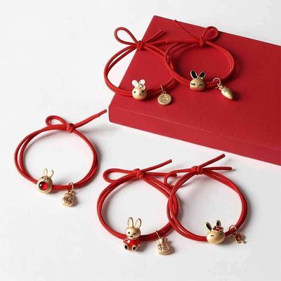 taobao agent Red rabbit, hair rope, children's birthday charm, advanced hair accessory, high-quality style, 2023