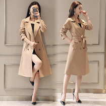 English winter warm long coat high-end temperament trench coat coat female thick Womens large size coat