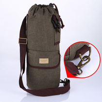 Large canvas kettle insulation bag outdoor backpack Anti-hot insulation cup cover Mountaineering camping wear-resistant metal buckle backpack
