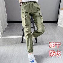 Summer outdoor quick-drying pants Mens and womens thin breathable sports hiking pants Waterproof fishing quick-drying pants loose overalls