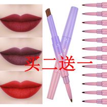 New automatic double-headed lip liner Mermaid Ji big red vampire charm purple lipstick pen matte nude