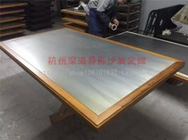 Fish exploration frog frog frog Roe roast fish barbecue hot pot restaurant solid wood frame metal plate dining table