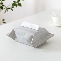 Japanese pure pigment color cotton linen art paper towel bag Paper towel set Cotton linen art paper box Tissue box