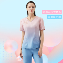Korean gradient pediatric surgical gown short sleeve wash clothes nurse clothing brush hand clothing pet hospital doctor work clothes female
