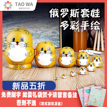 Chinese style handmade wooden matryoshka 10-layer childrens toys Cute cartoon crafts gift doll