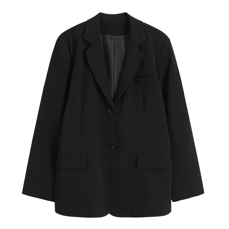 2023 New Autumn Suit Coat Women's Vintage Black Street Pop Loose Korean Oversize Suit Top