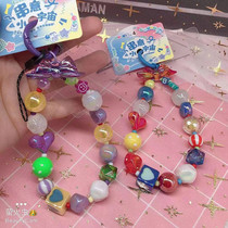 Japanese and Korean net red mobile phone chain cute creative bowknot beaded bracelet mobile phone case drop-proof portable wrist strap female