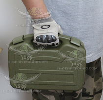 PC reinforced material small outdoor portable suitcase 33cm 33cm carrying case equipment case briefcase Green