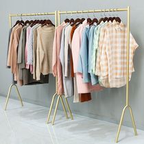 Clothing store display rack floor-standing side clothes pole womens clothing store shelf coat rack drying clothes shelf live broadcast