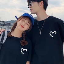 Kurashi Yishu pure cotton short-sleeved t-shirt mens summer 2021 new love loose trend couple net red top ins