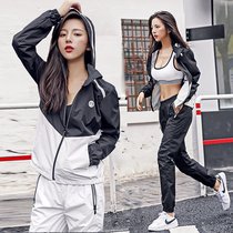 Gym sweat clothing womens suit slimming clothes sweating sweat sweating pants running sports suit