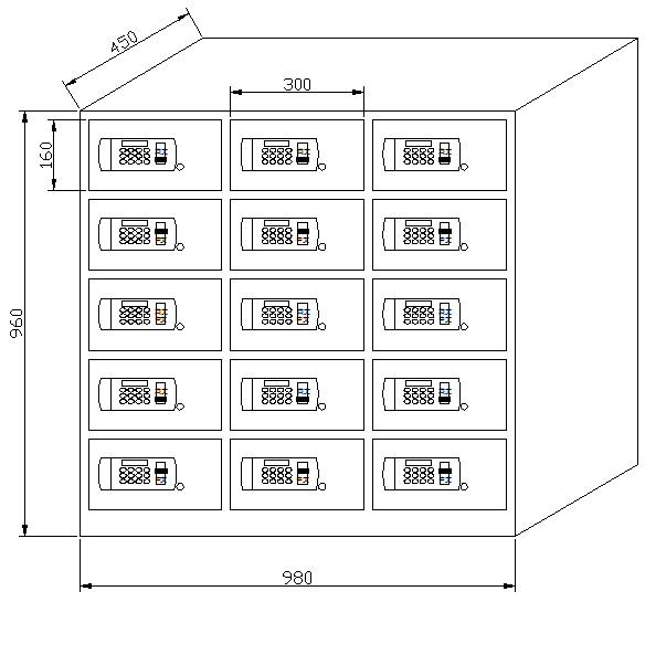 15-door valuables safe deposit box Electronic password express cabinet Custom items safe deposit box bag storage cabinet storage box storage