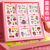 900 handbooks stickers with handbooks Stickers Glued to Decorative Small Patterns Cartoon Stickler Paintings Children Girls Cute Teenage Girls Hearts Ensemble Day Teas Wind Cane Material Big Gift Box Dress Blind Box Courtesy Kit