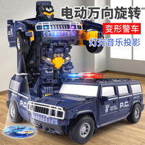 Electric dancing deformation rotating universal police car boy toy trembles with children and children Girl car